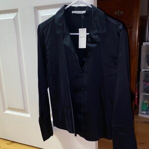 Abercrombie Midnight Black Satin Shirt